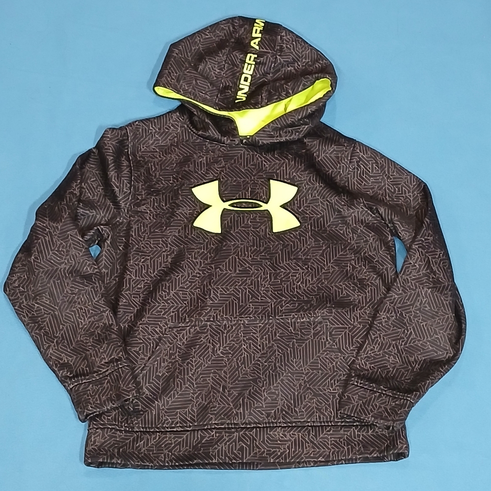 Under Armour Kids Hoodie in Black and Neon Yellow